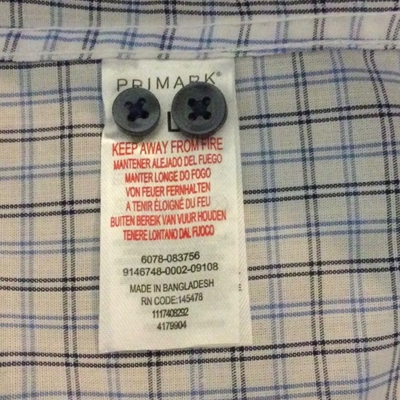 Primark Blue & White Dress Shirt - Picture 6 of 8